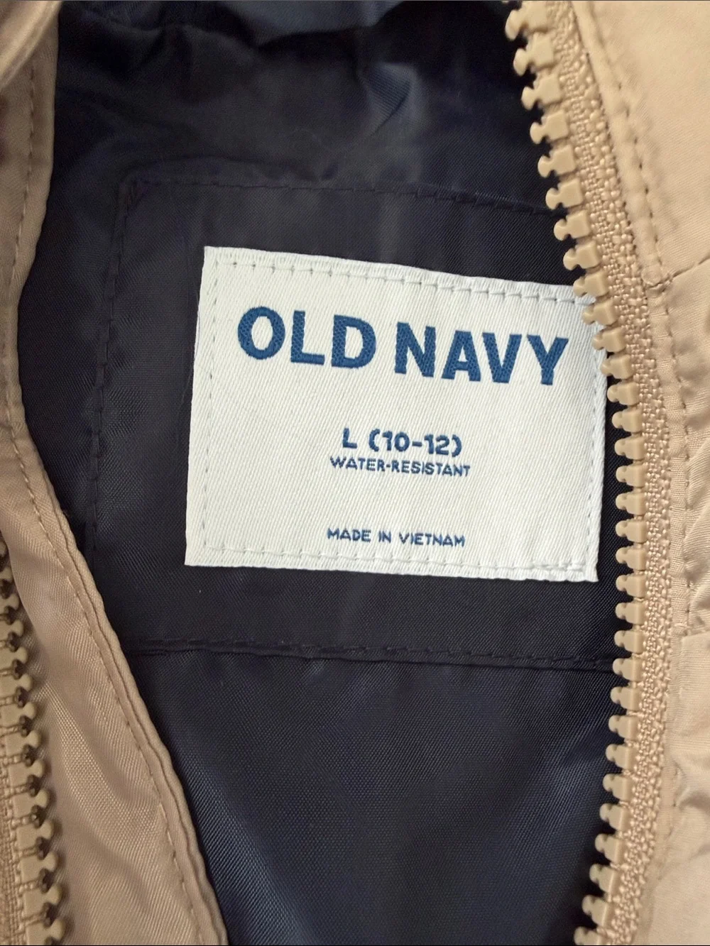 NWT Old Navy Kids Puffer Vest - Tan Quilted Vest. Boy’s Size Large 10/12